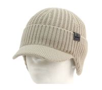 Winter Solid Color Knit Beanie With Visor & Earflap BN7234