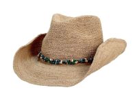 Natural Raffia Straw Cowboy Hats With Beans Band COW7196