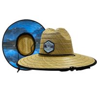 Lifguard Wide Brim Straw Fedora With Fabric Back Brim & EdgeF7193