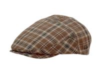 cotton slim fit six panel plaid ivy cap IV7180BROWN