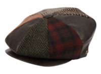 Multi Patch Work Wool/Faux Leather Newsboy Cap NSB2322