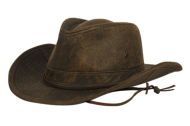 BERTEIL WAXED COTTON OUTBACK HAT W/CHIN CORD BER6089