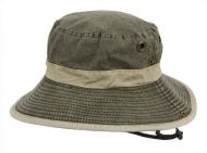 WASHED COTTON CANVAS BUCKET HATS W/CHIN CORD STRAP BK6005