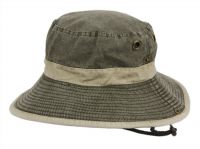 Washed Cotton Canvas Bucket Hats W/chin Cord Strap BK6005