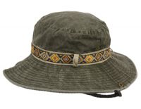 WASHED COTTON CANVAS BUCKET HATS W/CHIN CORD STRAP BK6006