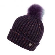 CABLE KNIT BEANIE WITH MULTI COLOR POM POM & SHERPA LINING BN2273
