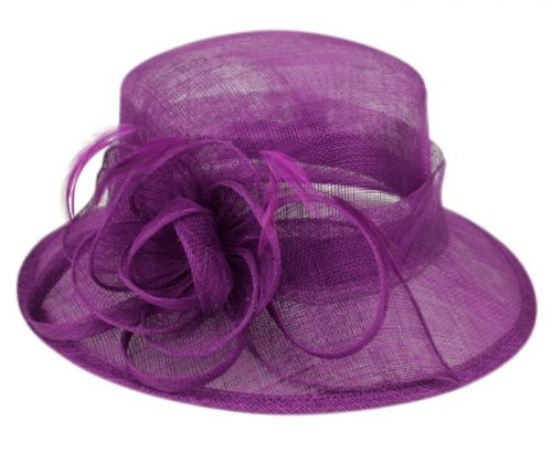 SINAMAY FASCINATOR WITH FLOWER & FEATHER TRIM CC2904