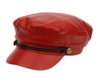 FAUX LEATHER GREEK FISHERMAN HATS WITH BRAID BAND CD3035