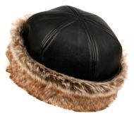 WINTER FAUX LEATHER WITH FUR CUFF HATS CL2191