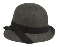 LADIES POLY/WOOL CLOCHE HATS WITH GROSGRAIN BAND CL4078