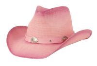 LADIES PINK COWBOY HATS WITH FAUX LEATHER BAND COW7068