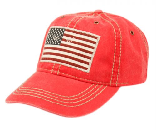 WASHED COTTON BASEBALL CAP WITH AMERICAN FLAG PATCH CP2768 - Epoch ...