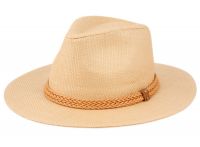 PANAMA PAPER STRAW FEDORA HATS WITH FAUX LEATHER BAND F2267