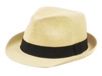 ROLL UP BRIM STRAW FEDORA HATS WITH GROSGRAIN BAND F2781