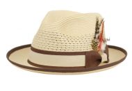 RICHMAN BROTHERS POLYBRAID FEDORA HATS WITH GROSGRAIN BAND F5051
