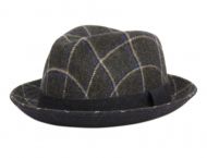 RICHMAN BROTHERS PLAID WOOL FEDORA WITH BAND F5114