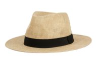 LINEN PANAMA HATS WITH GROSGRAIN BAND F6050