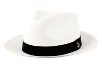 RICHMAN BROTHERS HARD SHAPE PAPER STRAW FEDORA HATS WITH GROSGRAIN BAND F7071