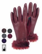 LADIES FAUX LEATHER GLOVE W/SCREEN TOUCH GL2168