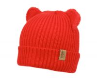 KIDS CABLE KNIT CAT BEANIE W/SHERPA LINING KBN4062