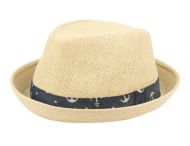 KIDS PAPER STRAW FEDORA HATS WITH BAND KIDS2947