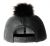 FASHION FAUX LEATHER CAP WITH POM POM POMPOM1952BLACK/BLACK