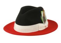 RICHMAN BROTHERS TWO TONE WOOL FELT FEDORA WITH GROSGRAIN BAND RB7082
