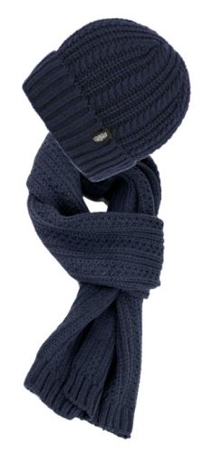 CHUNKY CABLE KNIT BEANIE WITH MATCHING SCARF SET2353
