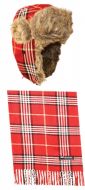 PLAID TROOPER HATS AND SCARF SET TP476S