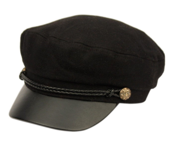 Wool Greek Fisherman Hats With Braid Band & Pvc Visor CD3033