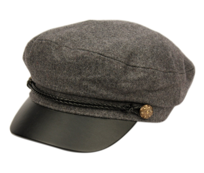 Wool Greek Fisherman Hats With Braid Band & Pvc Visor CD3033