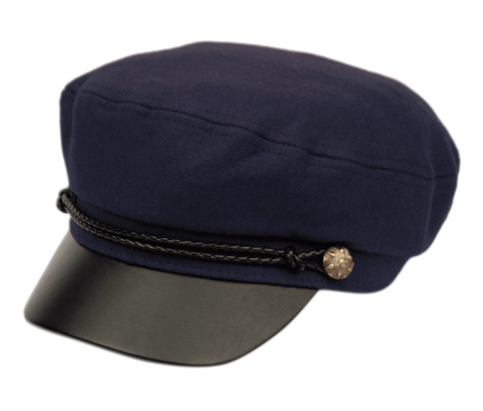 Wool Greek Fisherman Hats With Braid Band & Pvc Visor CD3033