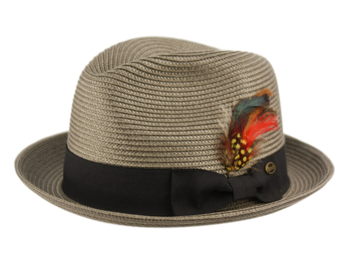 POLY BRAID FEDORA HATS WITH BAND 