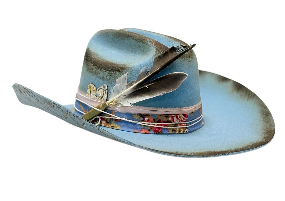 Morreton Vintage Style Wool Felt Cowboy Hat W/Trim Band  display picture 1
