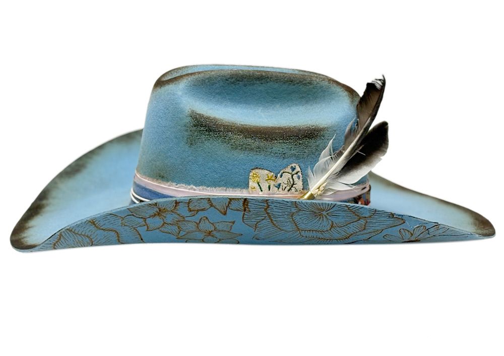 Morreton Vintage Style Wool Felt Cowboy Hat W/Trim Band  display picture 2