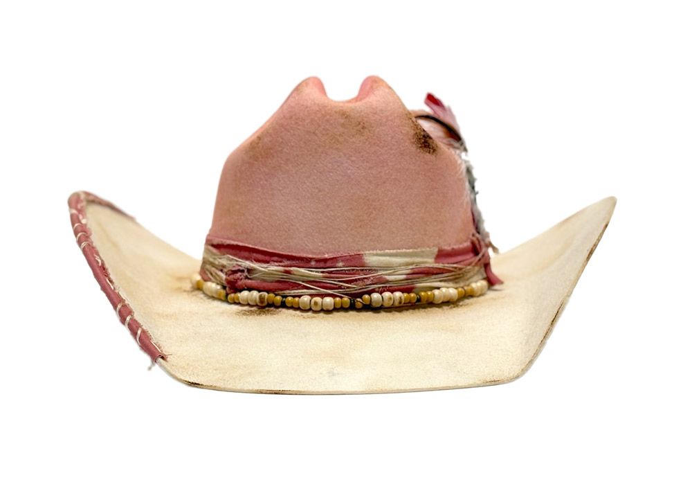 9374 Felt Cowboy Hat For Women Men Wide Brime With Vintage Wave Headband Felt Cowboy Hat for Women with Vintage Wave Headband Western  main image 2